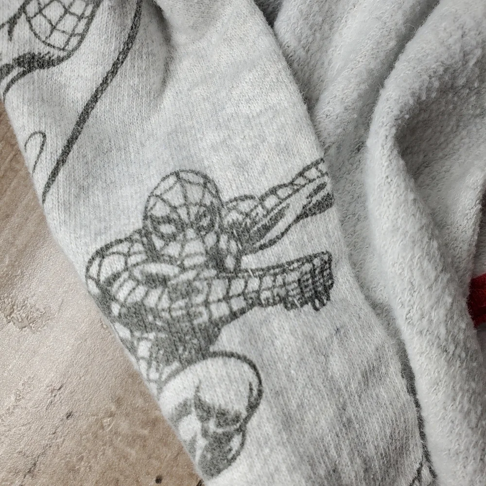 Marvel Spider-Man Pullover Hoodie Sweatshirt Size 5 Gray Red Black